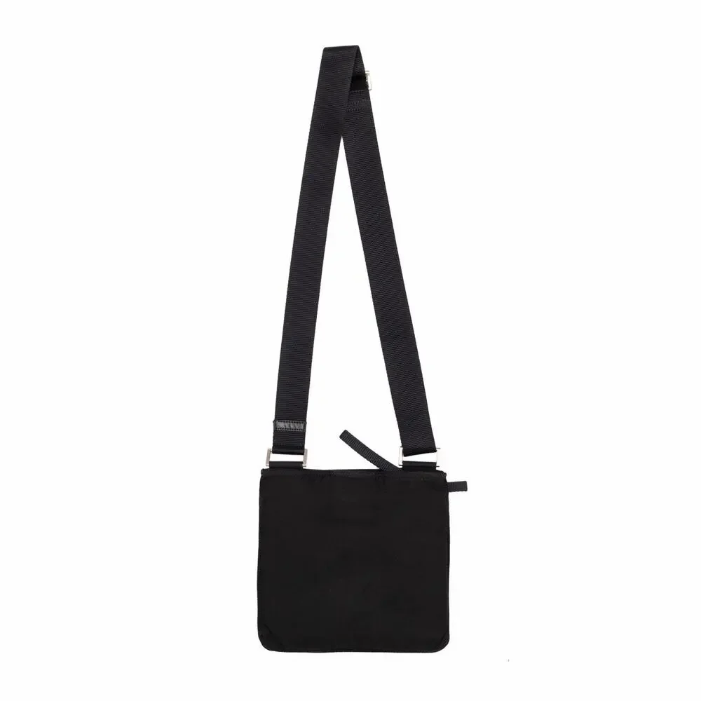 PRADA Triangle Logo Shoulder Crossbody Messenger Bag Tessuto Nylon Black